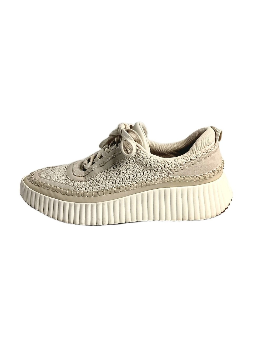 Dolce Vita FRIDA Wedge Fashion Platform Sneaker Natural Knit Women's 10 Boho